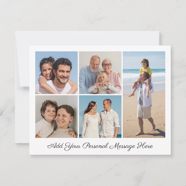 5 Collage Photo Ajouter Votre Propre Carte De Voeu (Devant)