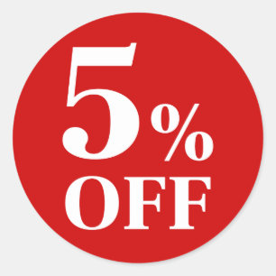 5% de réduction Autocollant rond classique à fond