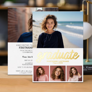 5 Faire-part photo Invitation de la fête de gradua