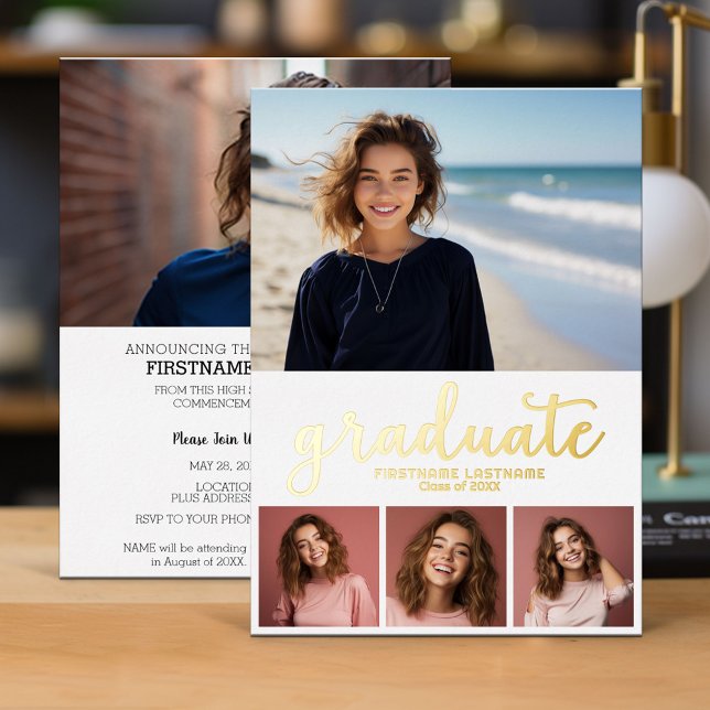 5 Faire-part photo Invitation de la fête de gradua (Graduation Invitation)