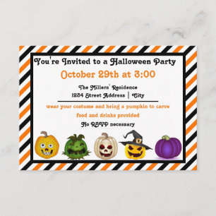5 lanternes de Jack o - invitation de partie de