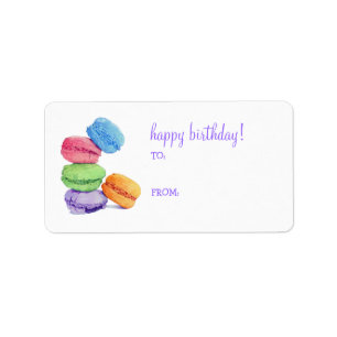 5 Macarons Anniversaire Étiquette d'étiquettes c