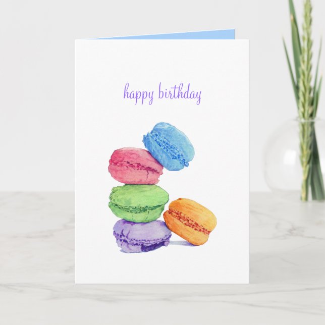 5 Macarons carte d'anniversaire (Devant)