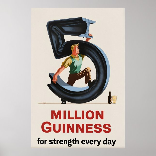 5 Million Guinness Poster Print  John Gilroy (Devant)