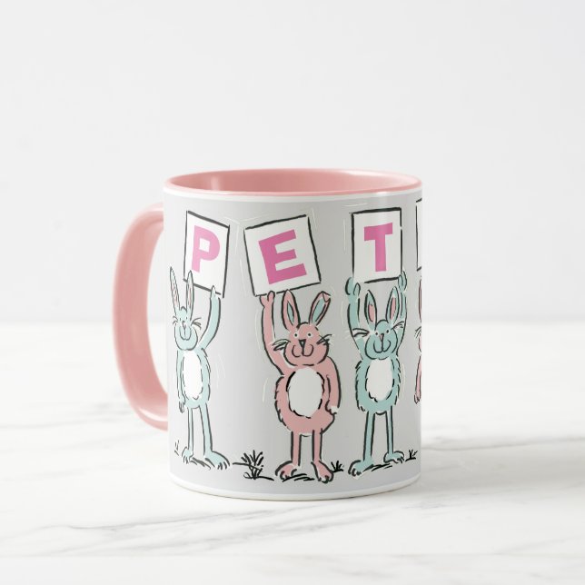 5 Nom De Lettre Avec Lapins Amusants Mug (Devant gauche)