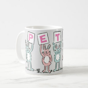 5 Nom Lettre Avec Lapins Amusants Café Mug