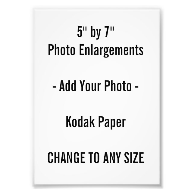 5 par 7" KODAK Photo Élargissement (Devant)