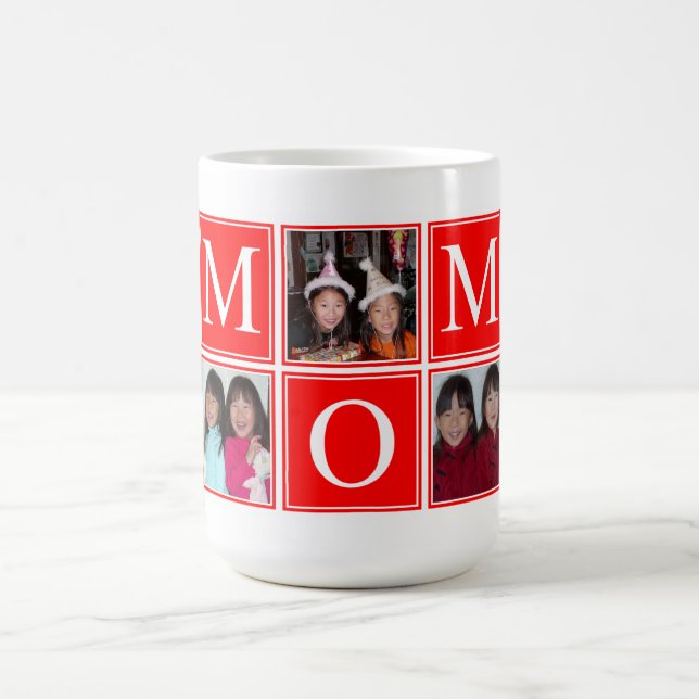 5 PHOTO Collage personnalisé MOM Mug (Centre)