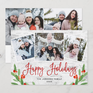 5 PHOTO Noël Carte de vœux rustique en écorce de b