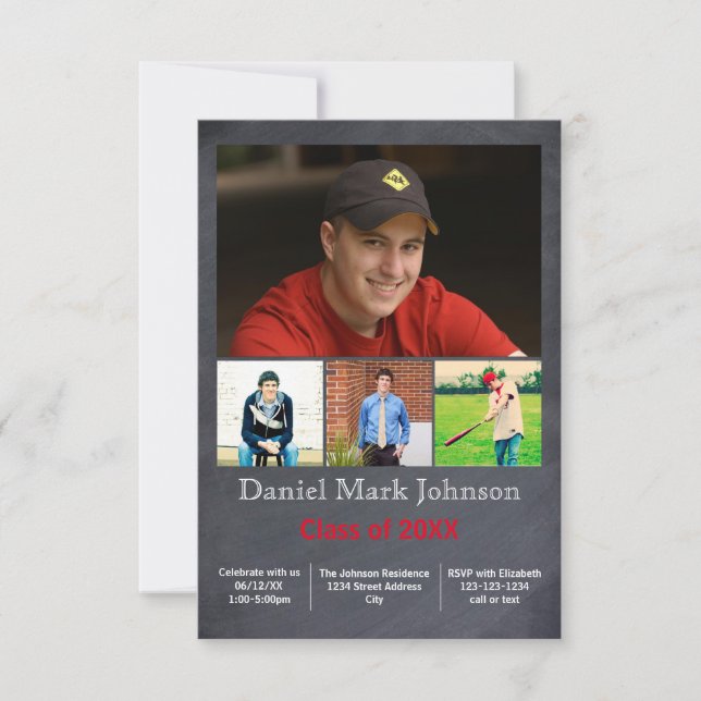 5 photos Collage vertical - 3x5 Faire-part graduée (Devant)