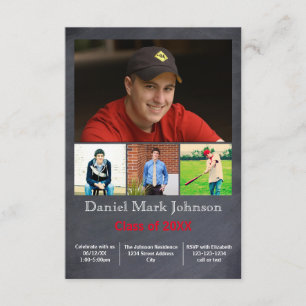 5 photos Collage vertical - 3x5 Faire-part graduée