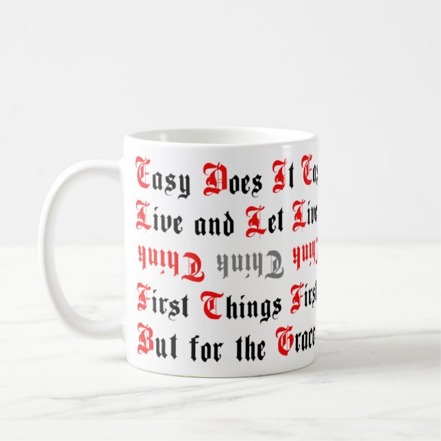 5 Slogans sobriété traditionnels Mug (Gauche)