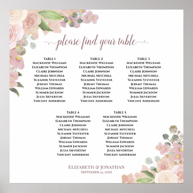 5 Tableau Roses Roses Roses Roses Rustiques Mariag (Devant)