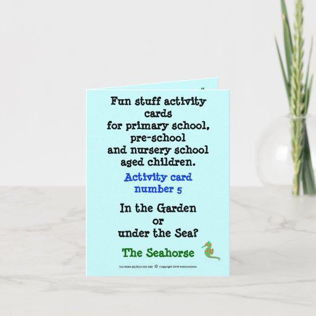 5 The Seahorse - Carte d'échantillon de taille de  (Devant)