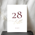5 x 7 Blanc Bourgogne Or Mariage Numéro de table<br><div class="desc">*PAS VRAI FOIL* ***cette conception fait partie d'une collection correspondante*** ___________________________ ce modèle de conception est entièrement modifiable / personnalisable par vous le client - cliquez sur personnaliser un autre bouton si vous souhaitez déplacer, ajouter, supprimer ou apporter des modifications importantes à la conception _______________________ _______ *si vous avez des...</div>