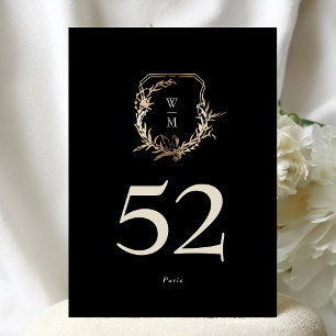5 x 7 Classic Black Cream Gold Wreath Numéro de ta