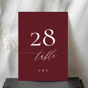 5 x 7 Elégant Mariage d'or de Bourgogne Numéro de 