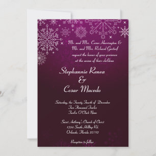 5 x 7 étoiles violettes Faire-part de mariage / Sn