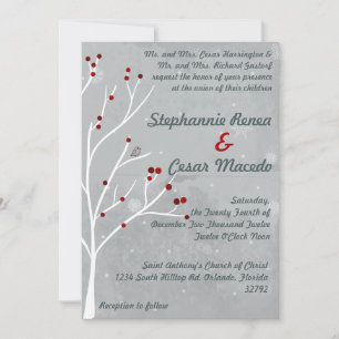 5 x 7 Faire-part de mariage blanc charleterie