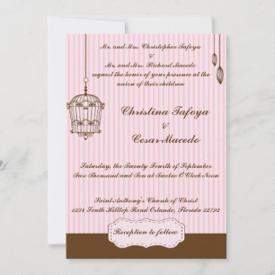 5 x 7 Faire-part de mariage en cage à oiseaux/rayu