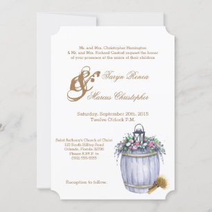 5 x 7 Faire-part de mariage rouille Mariage campag