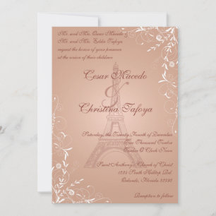 5 x 7 Faire-part de mariage spirale florale à Pari