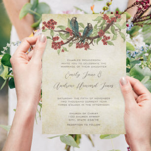 5 x 7 Faireparts d'amour vintage Invitations de ma