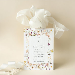 5 x 7 Fleur sauvage Pampas Mariage Numéros de tabl