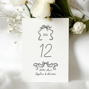 5 X 7 Mariage de doodle en ruban moderne Numéro de