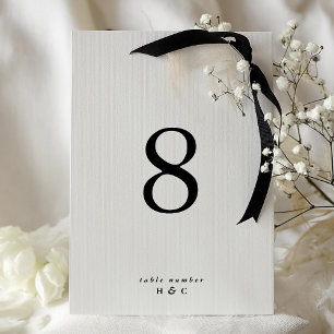 5 x 7 Noir Simple Moderne Mariage Numéros de table