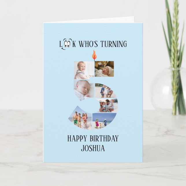 5e anniversaire Carte photo (Devant)