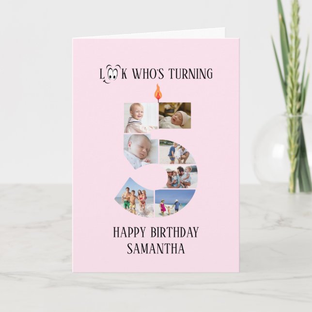 5e anniversaire Carte photo (Devant)