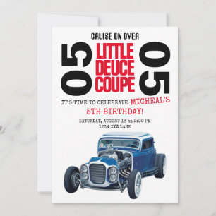 5E anniversaire Deuce Coupe voiture Invitation ann