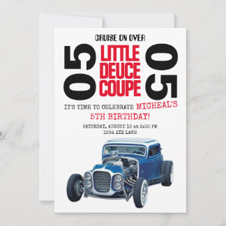 5E anniversaire Deuce Coupe voiture Invitation ann