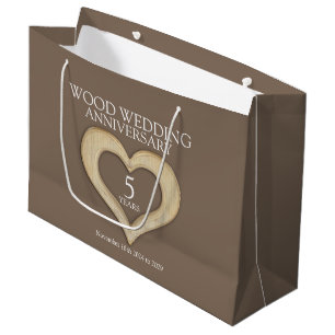 5e anniversaire mariage de bois sac cadeau photo