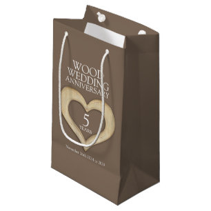 5e anniversaire mariage de bois sac cadeau photo