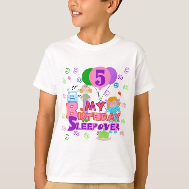 5e anniversaire Sleepover T-shirts et cadeaux (Devant)