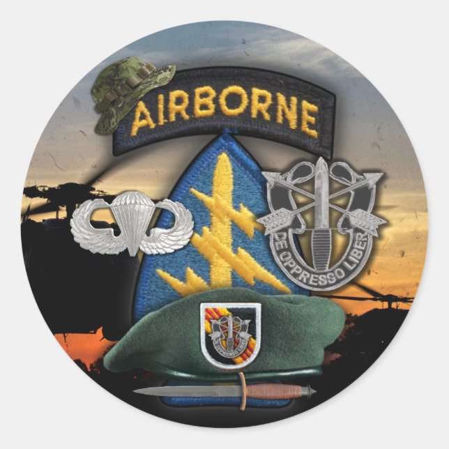 5e forces spéciales Green Berets lrp nam Sticker (Devant)