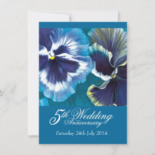 5e mariage Invitation bleu turquoise