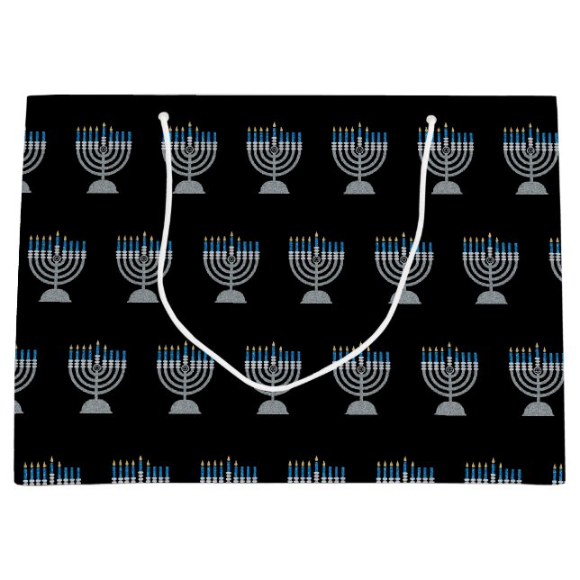 5e nuit de Hanoukka Parties scintillant grand sac  (Devant)