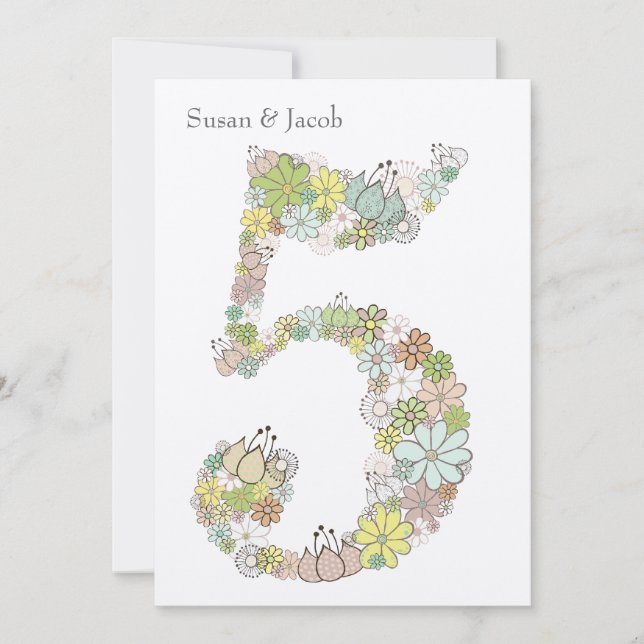 5ème Anniversaire de Mariage en Bois Invitation Pe (Devant)