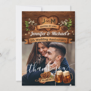 5ème anniversaire de mariage en bois Photo Merci C