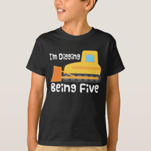 5ème T-shirt de camion de construction de bouteur
