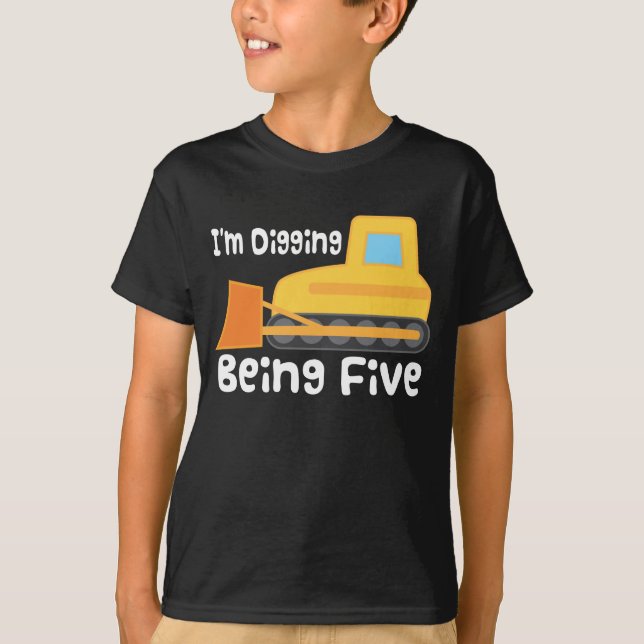 5ème T-shirt de camion de construction de bouteur (Devant)