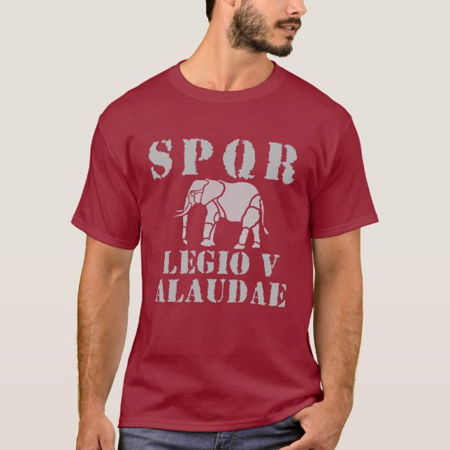 5ème T-shirt romain d'éléphant de légion de Jules (Devant)