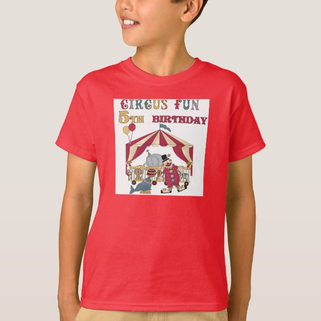 5èmes T-shirts et cadeaux d'anniversaire de cirque (Devant)