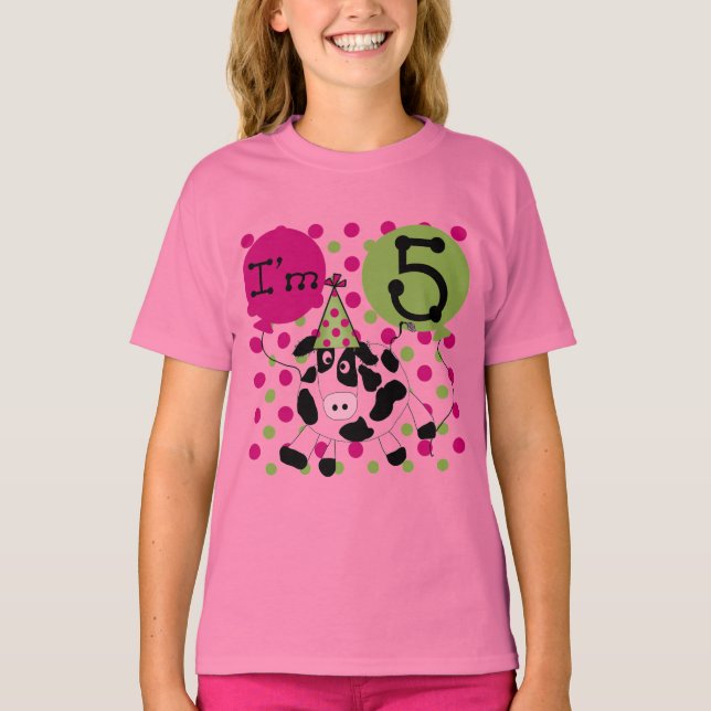 5èmes T-shirts et cadeaux d'anniversaire de vache  (Devant)