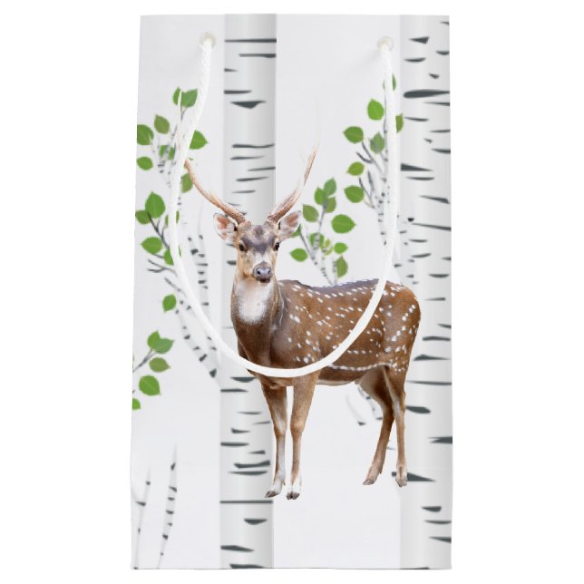 5lx3wx8.5h Petit sac cadeau Deer Doe Buck Woodland (Devant)