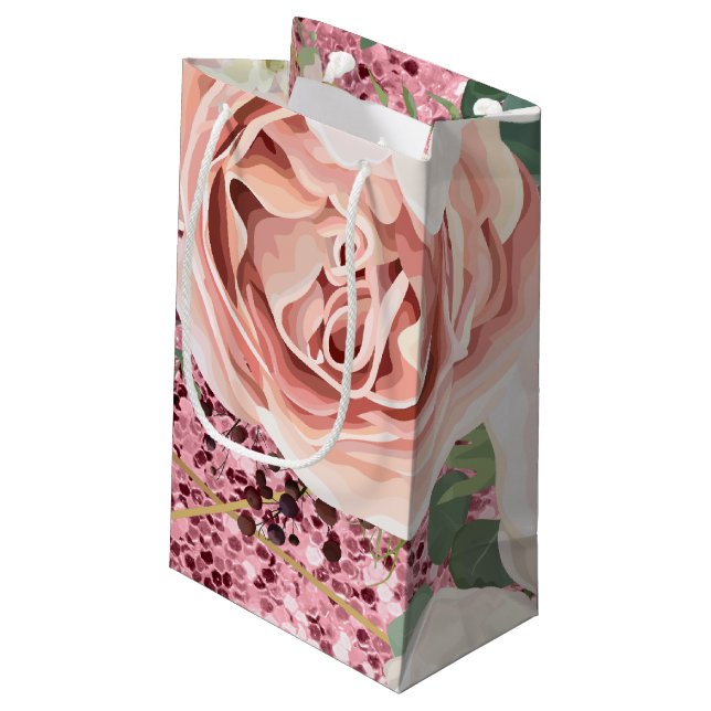 5lx3wx8.5h Petit sac cadeau Rose de jardin géométr (Dos Angle)