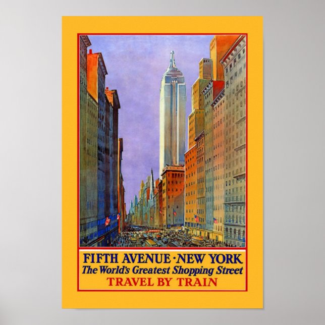 5th Avenue New York Vintage Travel Poster (Devant)